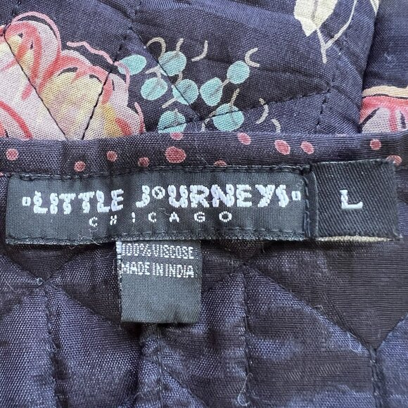 Little Journey's Chicago Button Blouse MOP Buttons L Large Quilted Jacket - Picture 4 of 6